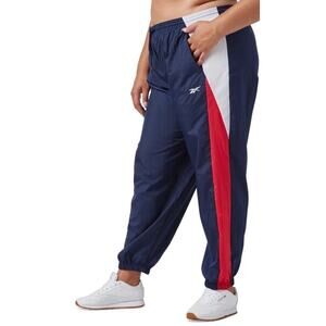 Reebok Women’s Classics Franchise Track Colorblock Navy Activewear‎ Woven Pant L